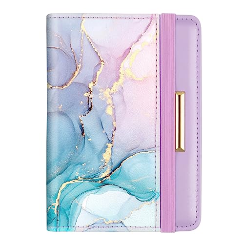 Coco Rossi Passport Holder Cover, RFID Travel Wallet Women Card Holder - color: Gradient Marble