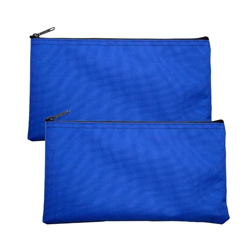 Cloth Zipper Pouch 2-Pack, Royal, 11 x 6 inches - color: Royal Blue