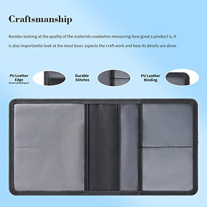 TILDOSAC Car Registration & Insurance Card Holder Leather Auto Glove Box Organizer Document Wallet with Magnetic Shut (Black, Small) - color: Small Black