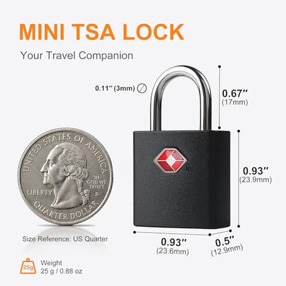TSA Locks for Luggage with Keys, Luggage Locks TSA Approved - color: Black