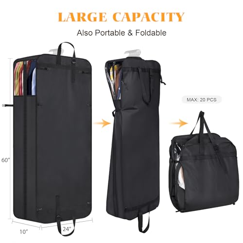 Univivi Garment Bag for Moving, Heavy Duty Suit Bag, 60 Inch, Set of 1 - size: 24"X60" - 1pcs - Heavy Duty