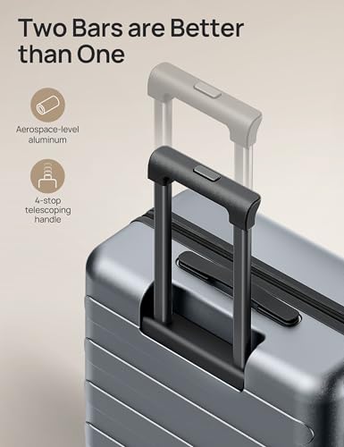 NINETYGO Luggage Sets 2 Piece, Carry On Luggage Airline Approved, Large Checked Luggage with Smooth Spinner Wheels, Expandable, Hard Shell PC Suitcase Sets, TSA Approved, 20in/28in (Grey, Rhine Max) - color: 01-Grey (Expandable), size: Set 2PCS (20-Inch/2