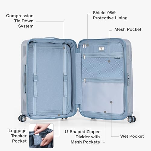 Traveler's Choice Ultimax II Polycarbonate Hardside Luggage with Spinner Wheels, Teal, 29-Inch Large Luggage - color: Teal, size: 29-Inch Large Luggage