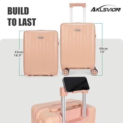 18-inch Carry-on Boarding Luggage: Equipped with Movable Wheels, TSA Approved,Under the Seat, Hard Shell Construction, Lightweight Bag with Essential Accessories (Baby Pink) - color: Baby Pink