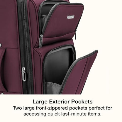 U.S. Traveler Anzio Softside Expandable Luggage with Spinner Wheels, Burgundy, 26-Inch Medium - color: Burgundy, size: 26-Inch Medium