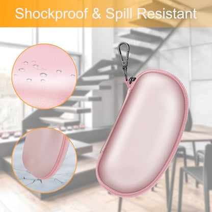 FINTIE Sunglasses Case with Carabiner, Hard Shell Shockproof Sport Glasses - color: Rose Gold