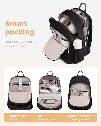 LOVEVOOK 여성용 노트북 백팩 지갑, 블랙., 모던하고 세련됨 - color: 블랙., size: 17.3 inches