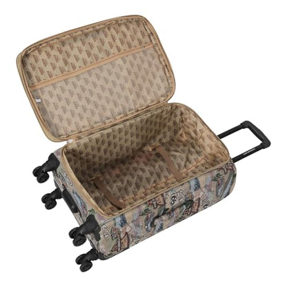 Karriage-Mate Route 66 Vintage 3-Piece Expandable Luggage Set - 20"/24"/28" Softside Suitcase with Spinner Wheels, 3 Pcs Hardside Lightweight luggage, Large Checked Travel Suitcases (66)