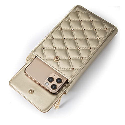 Montana West Crossbody Cell Phone Purse for Women RFID Blocking Cellphone Wallet - color: Gold