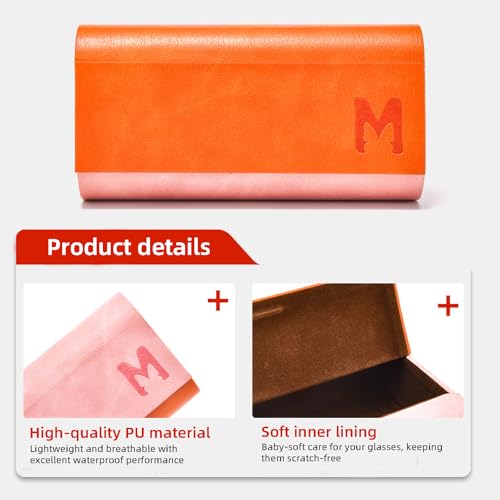 Eyeglasses Cases for Glasses, Clip-on, Sunglasses, Reading Glasses - color: Orange and Pink