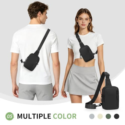 Mini Sling Bag for Men Women Fits for 6.1" Phone, Black - color: 3 Pocket-black