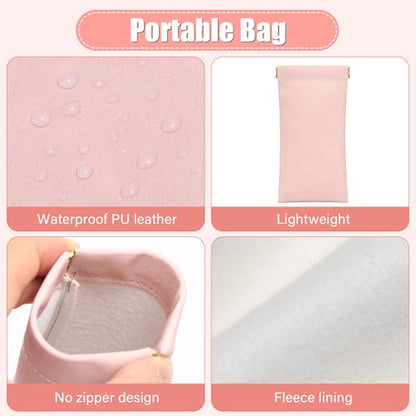 Sightor Sunglass Case, 2 Pcs Soft Eyeglass Cases for Women Glasses Pouch - color: Black, Rose