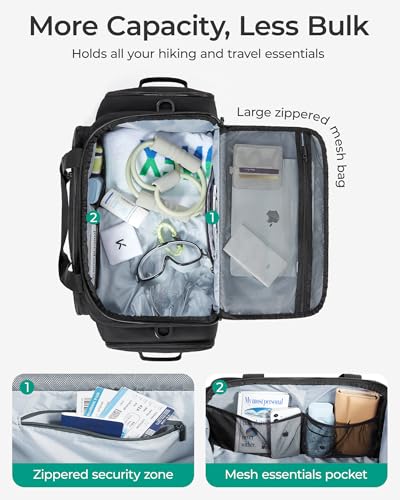 BAGSMART 4-IN-1 Gym Bag for Women Men, TSA Duffle Bag for Travel - color: Desert Khaki