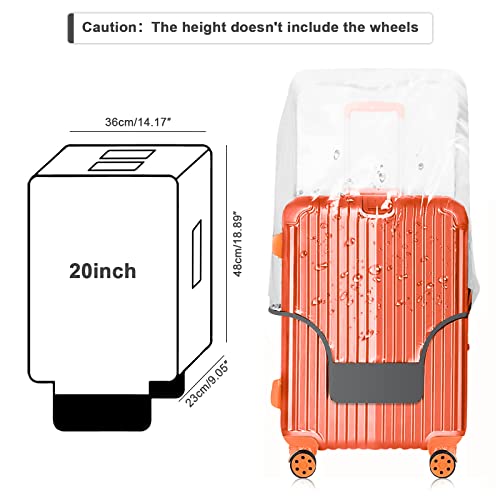 20 Inch Carry On Luggage Covers for Suitcase TSA Approved - color: Full Clear, size: S (19-20 Inch Suitcase)