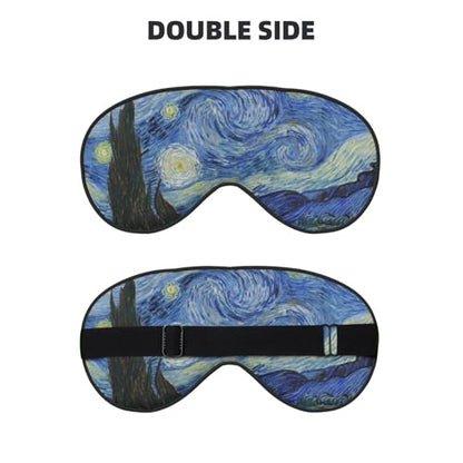 Starry Night Sleep Mask Eye Mask with Adjustable Strap Eye Sleep Shade Cover Blocks Light for Women Men Airplane Travel Nap - color: The Starry Night