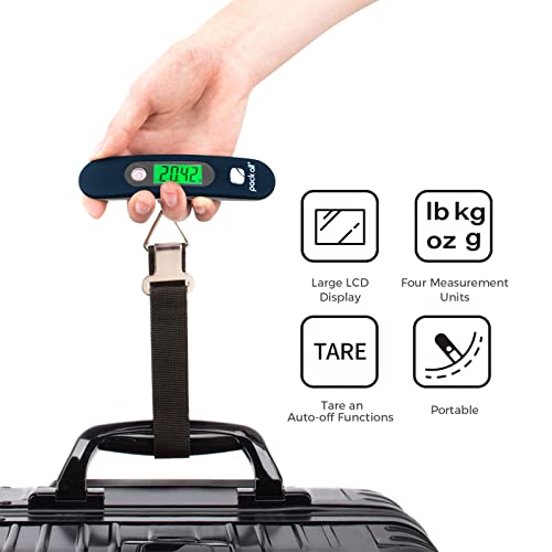 pack all Digital Luggage Scale for Travel, 110Lbs Capacity, 0.1Lb Precision - color: Blue
