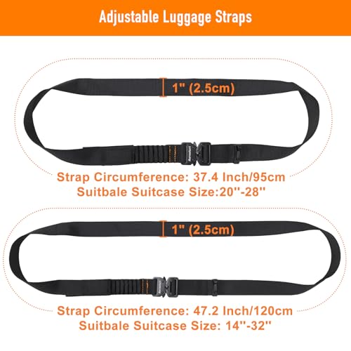 Luggage Connector Straps 2 Pack, Luggage Strap for Suitcases - size: Small