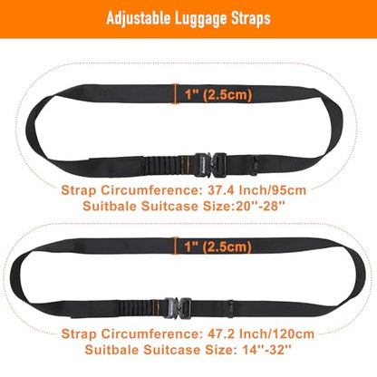 Luggage Connector Straps 2 Pack, Luggage Strap for Suitcases - size: Small