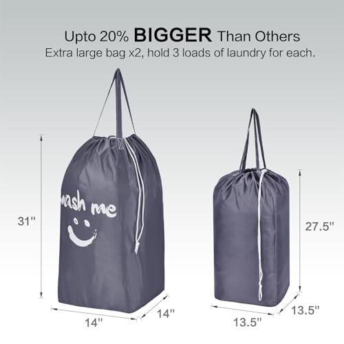HOMEST 2 Pack Wash Me Travel Laundry Bag with Handles