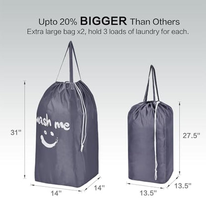 HOMEST 2 Pack Wash Me Travel Laundry Bag with Handles