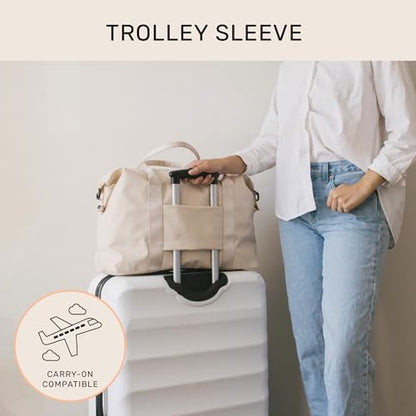 Jadyn Lola Travel Bag, Weekender/Overnight Duffel, Gym Tote Bag for Women, Men - color: Cream