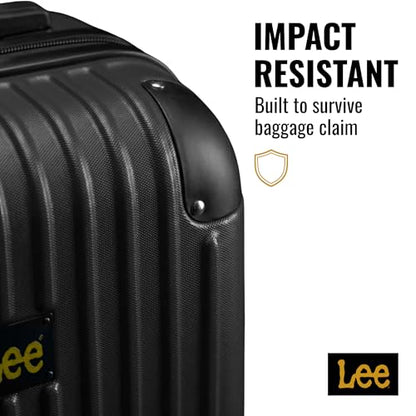 Lee Carry On Luggage with Wheels, 21" TSA Approved Hard Shell Suitcase - color: Black
