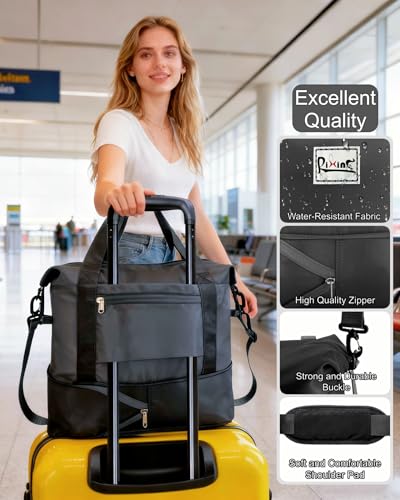 Foldable Travel Bag,Travel Duffle Bag,Foldable Duffle Bag for Travel - color: Black