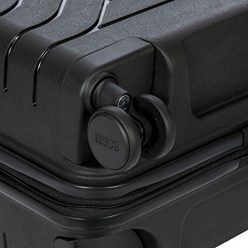 Bric's B|Y Ulisse Carry-On Luggage with Spinner Wheels – Airline Approved Hard Shell Suitcase, TSA Combination Lock & USB Port - Removeable Wash Bag Included - 21 Inch, Black - color: Black, size: Carry-on without front pocket