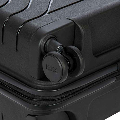 Bric's B|Y Ulisse Carry-On Luggage with Spinner Wheels – Airline Approved Hard Shell Suitcase, TSA Combination Lock & USB Port - Removeable Wash Bag Included - 21 Inch, Black - color: Black, size: Carry-on without front pocket