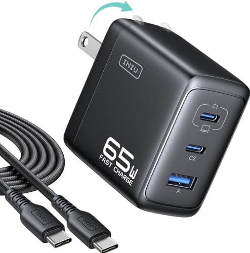 INIU Laptop Charger, 65W Type C Charger Fast Charging Block for MacBook