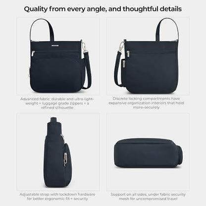Travelon Anti-Theft Classic North/South Crossbody Bag - color: Midnight