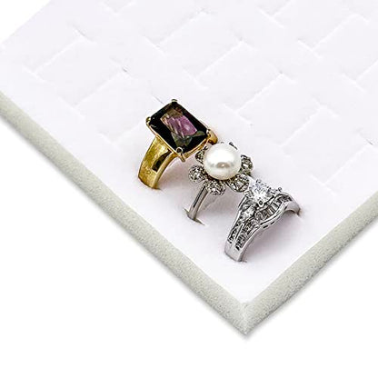 The Display Guys 2-Pack 72-Ring Jewelry Tray Insert, White - color: White, size: Ring Slots - 72