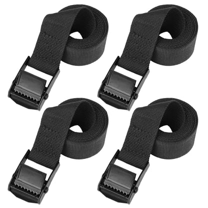 PEASUG Tie Down Straps, 4 Pack Lashing Straps with Buckles for Packing - color: Black, size: 1" x 4'