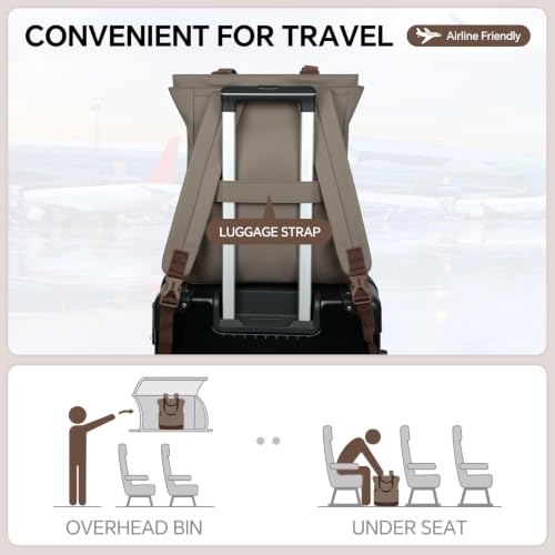 EMPSIGN Tote Backpack for Women, Work & Travel Bag, Fits 15.6" Laptop - color: Mocha/Coffee