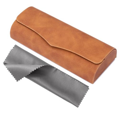 Vemiss Hard Shell Eyeglass Cases, Lightweight Portable Glasses Case for Women Men - color: D2-brown
