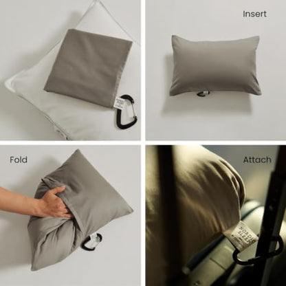 Fossflakes Travel Pillow for Airplane, Train & Car, with Washable Cover - size: One Size New