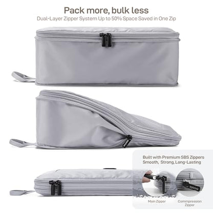 EPICKA TripCozy Compression Packing Cubes, 6 Set, Grey - color: Grey, size: Set of 6