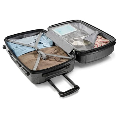 Samsonite Winfield 2 Hardside Expandable Luggage with Spinner Wheels, Charcoal, Checked-Medium 24-Inch - color: Charcoal, size: Checked-Medium Spinner