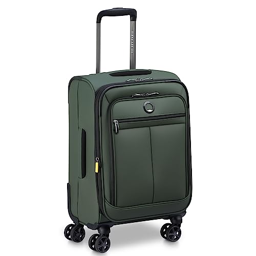 DELSEY PARIS Sky Lite 19-Inch International Lightweight Carry-On Luggage - Water-Resistant Polyester, Dual Spinner Wheels, Multiple Exterior Pockets, Green - Softside Bag for Easy Travel - size: Carry on 19 Inch