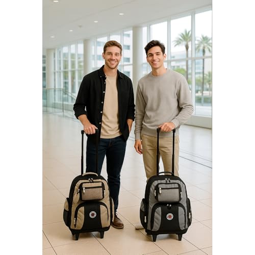 World Traveler Transworld 22-Inch Carry-On Rolling Backpack - Khaki - color: Khaki