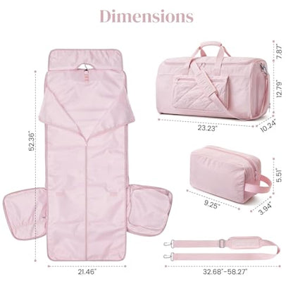 S-ZONE Garment Duffle Bags Travel Carry on Overnight Weekender Men Women - color: Pink
