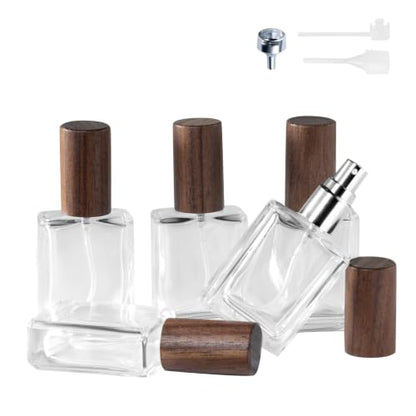 Perfume Atomizer, Refillable Spray Perfume Bottles 5pcs 0.5oz/15ml - color: Walnut 5pcs 15ml/0.5oz
