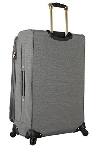 Steve Madden Designer Luggage Collection - 3 Piece Softside Expandable Lightweight Spinner Suitcase Set - Travel Set includes 20 Inch Carry on, 24 Inch & 28-Inch Checked Suitcases (PEEK-A-BOO Grey) - color: PEEK-A-BOO Grey