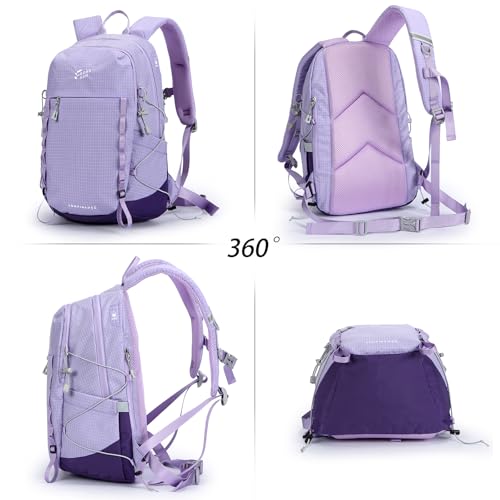 Eslcorri 22L Light Hiking Backpack Daypack with Trekking Pole Holder - Pink - color: 23l-pink