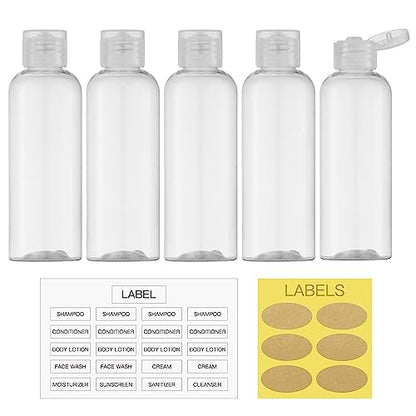LISAPACK 3.4 oz Travel Bottles for Toiletries, Plastic Shampoo Containers - color: Clear1