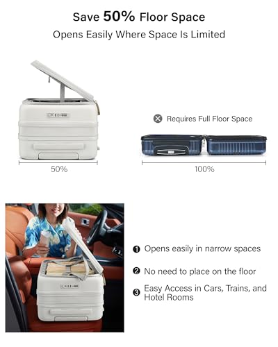 Hanke Expandable Medium Checked Luggage, 24 Inch Top Opening Suitcase - color: Smoke White, size: 24 Inch EXT