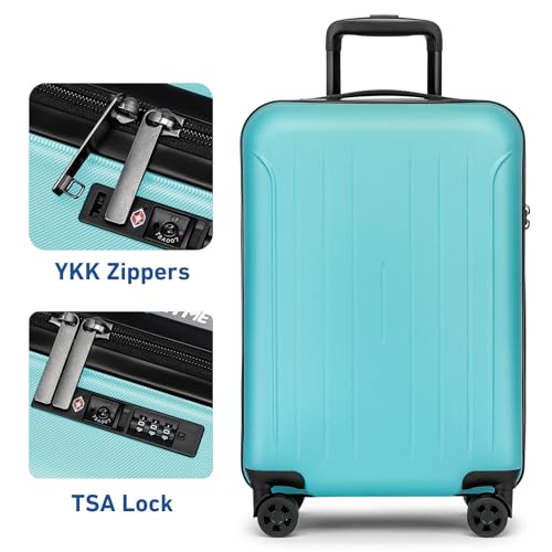 KYME Carry on luggage 22x14x9 Airline Approved Suitcase,20",Mint Green - color: Mint Green, size: 20" Carry On