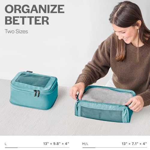 Aerotrunk 여행용 압축 패킹 큐브, 2팩, 청록색 - color: 청록색, size: 2개입