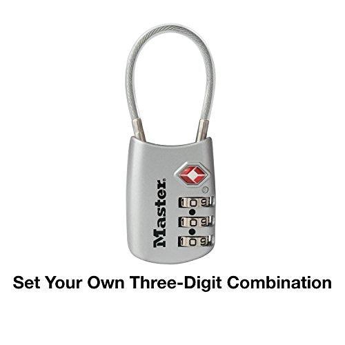 Master Lock TSA Approved Combination Luggage Lock, Silver, 4688SLVEC - color: Silver, size: 1 Pack