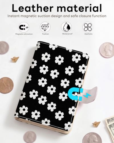 RFID Passport Holder with Tracker Slot, Leather Travel Wallet - color: Daisy